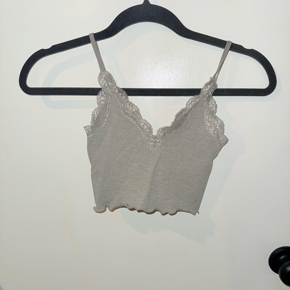grey lace bralette tank